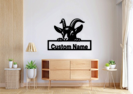 asomando cabras personalizado firmar láser cortar hogar casa cabra svg png eps clipart cara cuernos silueta granja animales vector archivos instante descargar 25 haz plantillas cnc pared arte metal expediente cricut lindo animal campo cabeza logo 3d print model - Mito3D