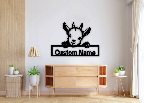 asomando cabras personalizado firmar láser cortar hogar casa cabra svg png eps clipart cara cuernos silueta granja animales vector archivos instante descargar 25 haz plantillas cnc pared arte metal expediente cricut lindo animal campo cabeza logo 3d print model - Mito3D