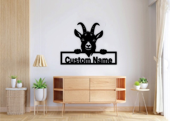 asomando cabras personalizado firmar láser cortar hogar casa cabra svg png eps clipart cara cuernos silueta granja animales vector archivos instante descargar 25 haz plantillas cnc pared arte metal expediente cricut lindo animal campo cabeza logo 3d print model - Mito3D