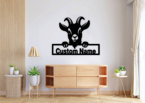 asomando cabras personalizado firmar láser cortar hogar casa cabra svg png eps clipart cara cuernos silueta granja animales vector archivos instante descargar 25 haz plantillas cnc pared arte metal expediente cricut lindo animal campo cabeza logo 3d print model - Mito3D