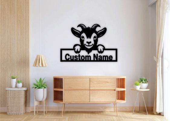 asomando cabras personalizado firmar láser cortar hogar casa cabra svg png eps clipart cara cuernos silueta granja animales vector archivos instante descargar 25 haz plantillas cnc pared arte metal expediente cricut lindo animal campo cabeza logo 3d print model - Mito3D