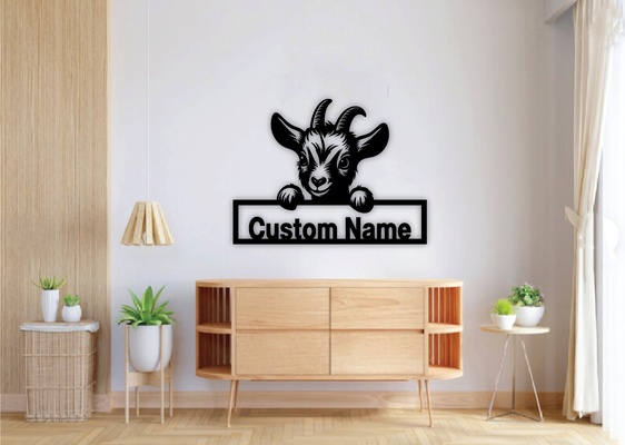 asomando cabras personalizado firmar láser cortar hogar casa cabra svg png eps clipart cara cuernos silueta granja animales vector archivos instante descargar 25 haz plantillas cnc pared arte metal expediente cricut lindo animal campo cabeza logo 3d print model - Mito3D