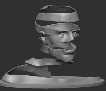 peeled man sculpture bust 3d print model - Mito3D