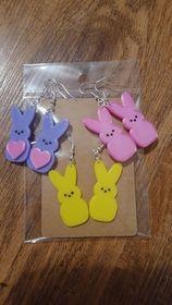 peep bunny easter spring earrings decorations cute bunny peeps easter peeps bunnypeeps earrings earrings bunny decor holiday  3d print model - Mito3D