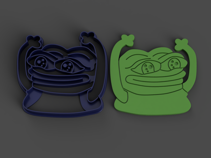gözetleme seğirme ifade kurabiye kesiciler peepos pepe kurbağa kesici 3d print model - Mito3D