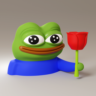 peepporose pepe Frosch gucken meme Rose 3d print model - Mito3D