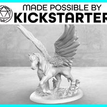 pegasus - casual pose tabletop miniature game animal beast dnd dungeons dragons familiar fantasy gaming mini pathfinder rpg set toy warhammer 3d print model - Mito3D