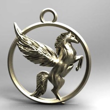 pegasus 2 jewelry art fashion keyring keychain pendant animal horse 3d print model - Mito3D