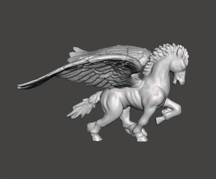 pegasus galloping miniature model fantasy games rpg dnd game horse my pony mlp animal companion creature wildlife unicorn beast magic greek mythology perseus dungeons dragons heroquest pathfinder fanhammer figurine mount medusa 3D print model - Mito3D