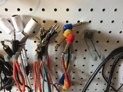 pegboard 35mm cable hanger holder management eurorack synthesizer organization 3d print model - Mito3D