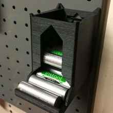 pegboard aa battery holder - remix woodlake's organization 3d print model - Mito3D