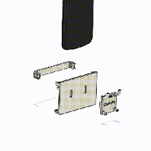 pegboard hesap makinesi Kulp destek snap fit araç 1 inç 25mm Casio hs 4a organizasyon adaptör binmek snapfit çatırdamak araçlar 3d print model - Mito3D