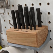 pegboard tray holder hole punch block tool garage organization mount peg board workshop organiser tools 3d print model - Mito3D
