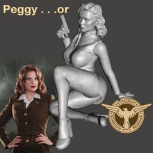 peggy betty uniform pinup - sparx art carter agent bettie marvel pin bombshell female woman pose 3d print model - Mito3D