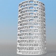 peggy personalized pencil holder art pot tower letters pi pencils felts pens office 3d print model - Mito3D