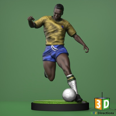 pele figura 3d modelo by xyz impressão modelos projeto brasil futebol lenda jogador figuras cristiano 3d print model - Mito3D