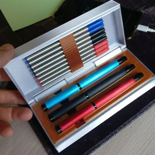 bolígrafo caja paramétrico regalo soporte oficina 3D print model - Mito3D