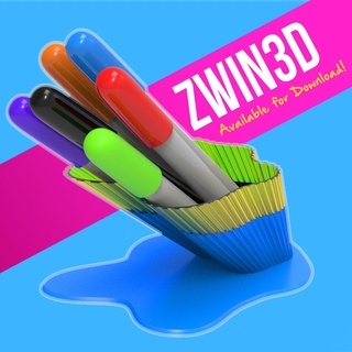 pen brushstation zwin stand brush gift deco free 3d print model - Mito3D
