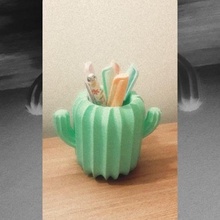 pen cactus flowerpot pencil slide 3d print model - Mito3D