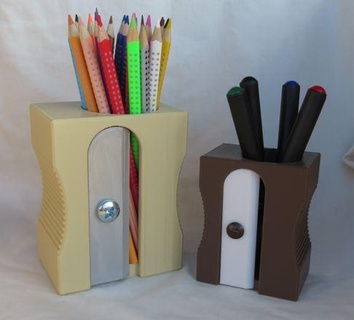 pen cups colored lead pencils stftebecher writing table office children paint colors pens spitzler 3d print model - Mito3D