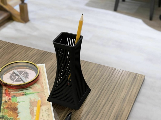 stift halter unterstützung kunst zuhause haus bleistift vase büro stilvoll stand schreibtisch dekor 3d print model - Mito3D