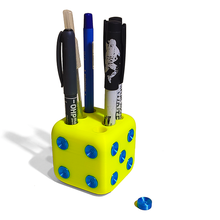 pen holder - dice desktop office organization pencil 3d print model - Mito3D