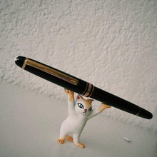 penna titolare supporto gatto arte gattino porta 3d print model - Mito3D