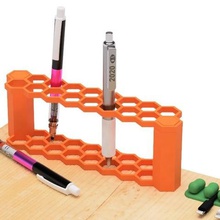 pen holder hexagon type gadget pen stand 3d print model - Mito3D