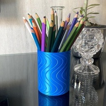 pen holder m1 architecture vase mode espiralized office 3d print model - Mito3D
