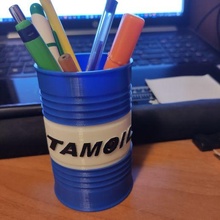 caneta suporte óleo tambor barril tronco Portapenne 3d print model - Mito3D