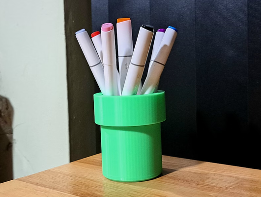 stylo titulaire soutien tuyau super mario accueil maison crayon porte plume couleurs décoration décor 3d print model - Mito3D