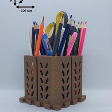 stylo titulaire soutien puzzle 13 boîte Bureau crayon accessoires 3d print model - Mito3D