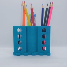 stylo titulaire soutien puzzle 14 boîte Bureau crayon accessoires 3d print model - Mito3D