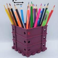 bolígrafo soporte rompecabezas 21 caja oficina lápiz accesorios 3d print model - Mito3D