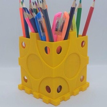 stylo titulaire soutien puzzle 25 boîte Bureau crayon accessoires 3d print model - Mito3D