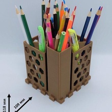 stylo titulaire soutien puzzle 28 boîte Bureau crayon accessoires 3d print model - Mito3D