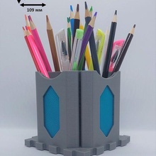 stylo titulaire soutien puzzle 30 boîte Bureau crayon accessoires 3d print model - Mito3D