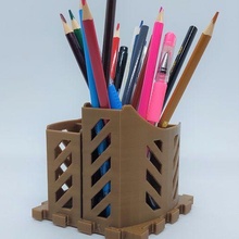 pen holder puzzle 31 box office pencil accessories 3d print model - Mito3D