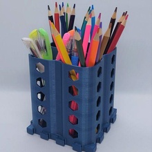 stylo titulaire soutien puzzle 4 boîte Bureau crayon accessoires 3d print model - Mito3D