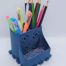 stylo titulaire soutien puzzle 7 boîte Bureau crayon accessoires 3d print model - Mito3D
