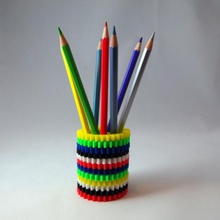pen holder stacked gears various 3d print model - Mito3D