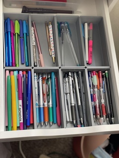 pen organizer boxes sleek fit desk drawers organization house office drawer pens pencils holder helper cubby divider 3d print model - Mito3D