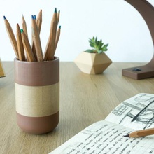 pen pencil holder tool bcn3d bcn3dsigma colorfabb desktop desk organizer office wood 3d print model - Mito3D