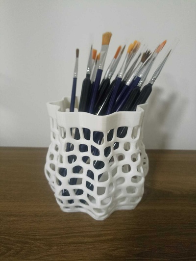 bolígrafo lápiz soporte voronoi organizar escritorio oficina casa hogar 3d print model - Mito3D