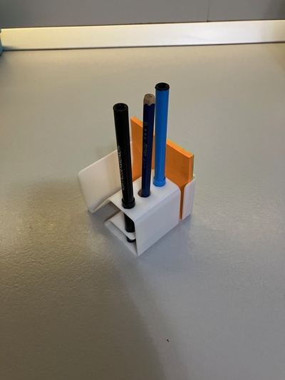 caneta postar it escrivaninha suporte lápis escritório organizador dever casa 3d print model - Mito3D