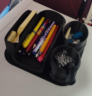 pen pot + various storage units compartment 3d print model - Mito3D