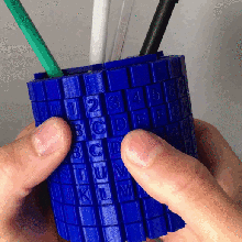 pen stand - message secret gadget pencil cup pot letter symbol figure pla 3d print model - Mito3D