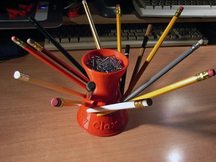 pencil holder girar 3d rodamiento geometría bolígrafo lápiz tornillo lavadoras diverso categorizar 3d print model - Mito3D