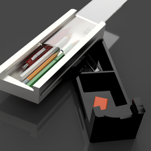 pencil box - levels sliding cover lock pencilbox pencilcase 3d print model - Mito3D