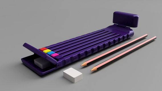 pencil box gaget eraser gadgets 3d print model - Mito3D